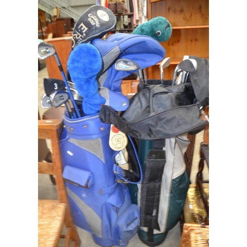 3257 - 2 Golf Bags & Clubs