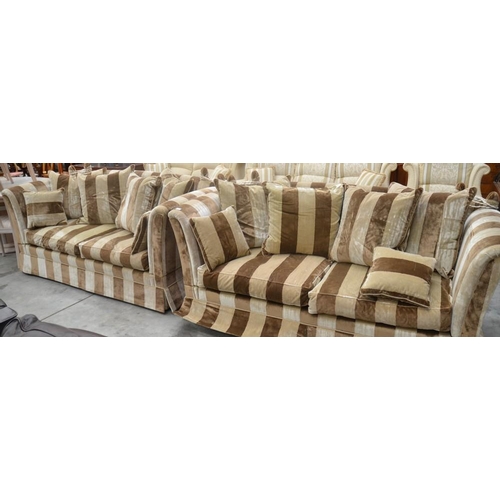 3266 - Pair Of Fabric Upholstered Drop End Sofas