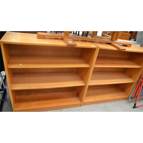 3275 - Pair Of Beech Open Bookcases