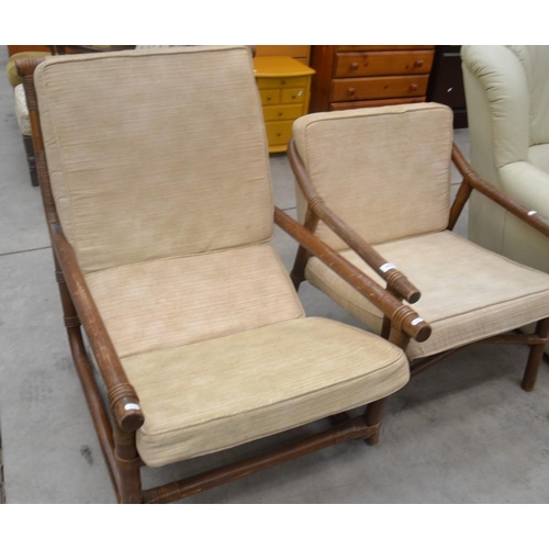 3278 - 2 Bamboo Frames Easy Chairs