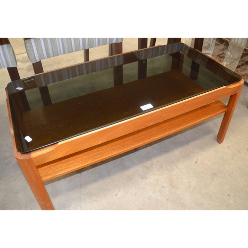 3282 - Teak Glass Top Coffee Table