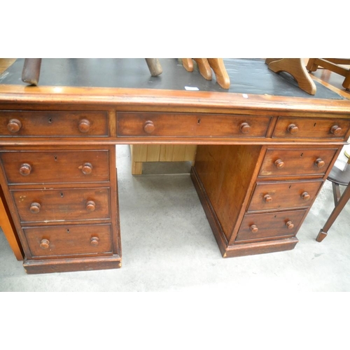 3294 - Antique Mahogany Twin Pedestal Desk