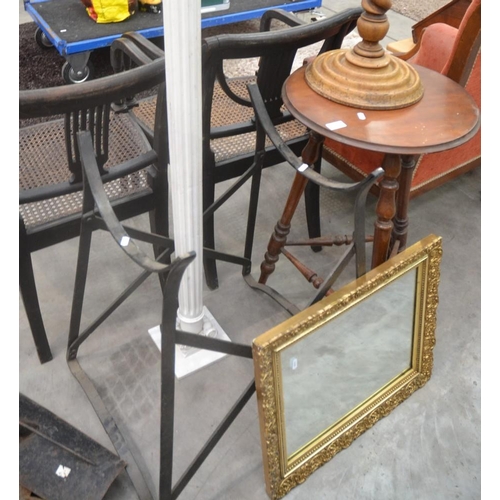 3305 - Barrel Stand, Painting Column, Mahogany Torchere, Occasional Table, etc