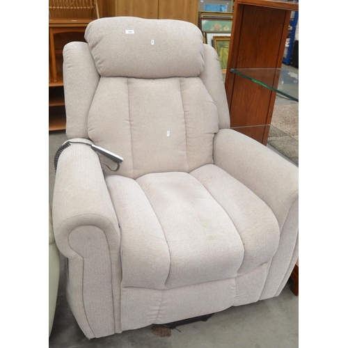 3469 - Oatmeal Fabric Riser Recliner