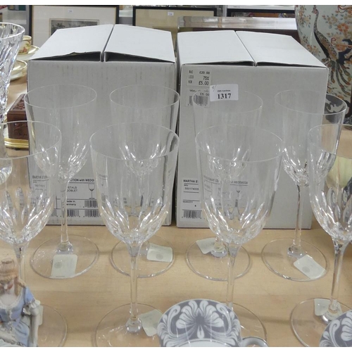 1317 - Eight Martha Stewart Wine Goblets.