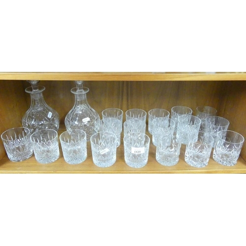 1525 - Two Cut Glass Decanters & Assorted Whisky Tumblers.