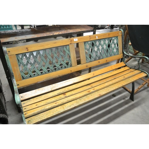 50 - Metal & Pine Garden Bench