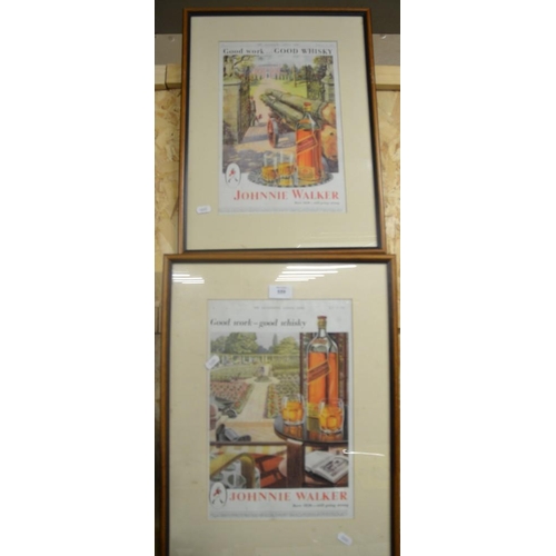 559 - 2 Johnnie Walker Whisky Advertising Prints