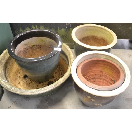 56 - Assorted Glazed Pottery Planters