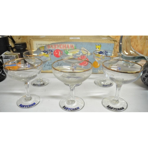 563 - 6 Babycham Glasses in Original Box