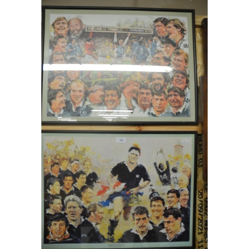 566 - 2 Scottish Rugby Prints - Grandslam 1984 & 1990