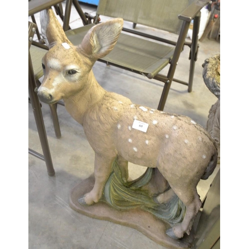 60 - Reconstituted Stone Deer Garden Ornament