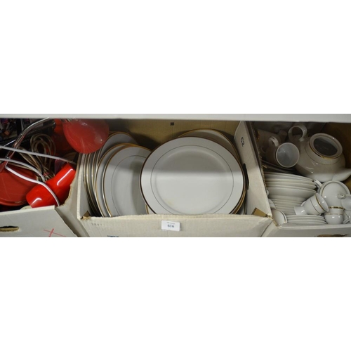 616 - 3 Boxes - Dinner Set, Lamps, etc