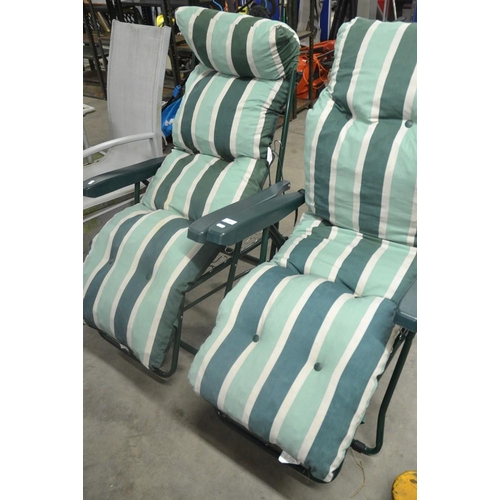 74 - Pair  Of Garden Loungers With Cushions