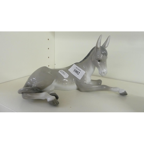 1002 - Lladro Porcelain Donkey.