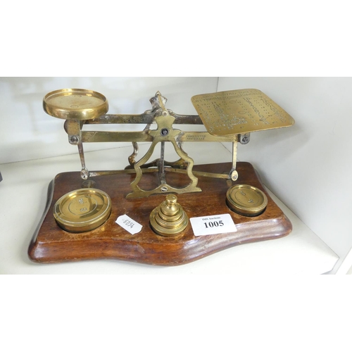 1005 - Set of Antique Postal Scales & Weights.