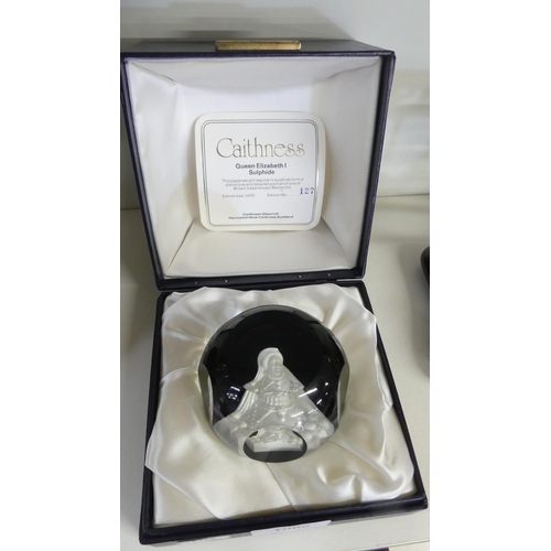 1006 - Caithness Glass Limited Edition Paperweight - Queen Elizabeth I Sulphide 127/1000.