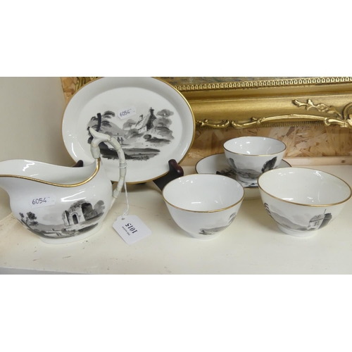 1015 - Georgian Antique Handpainted Part Tea Set.