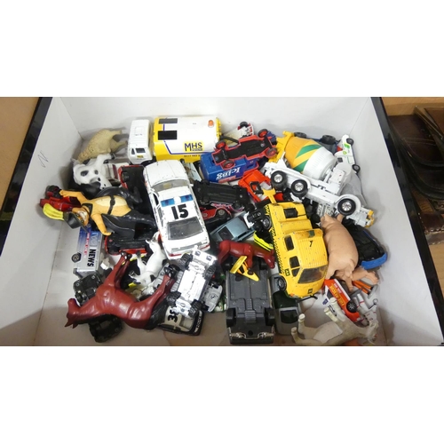 1045 - Box - Assorted Diecast Cars & Other Toys.