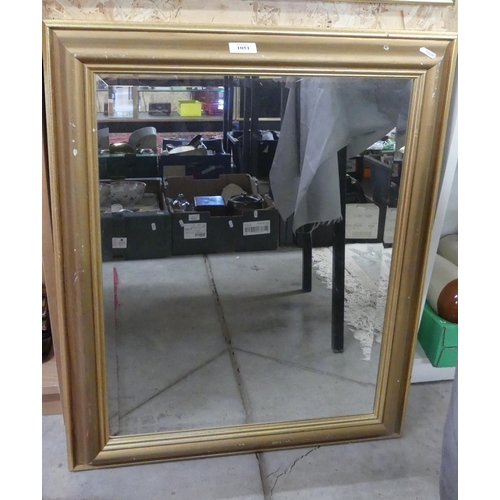 1051 - Modern Upright Wall Mirror in Gilded Frame.