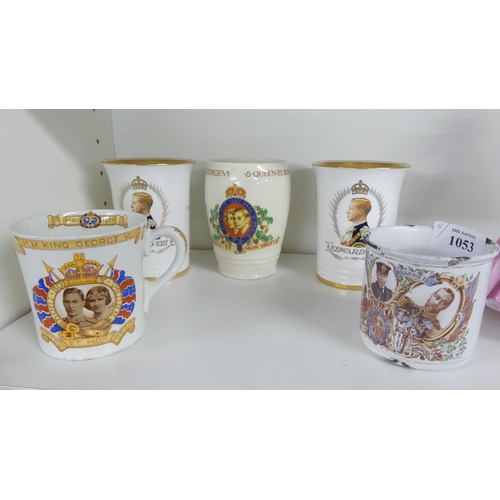 1053 - Five Royal Commemorative Mugs.