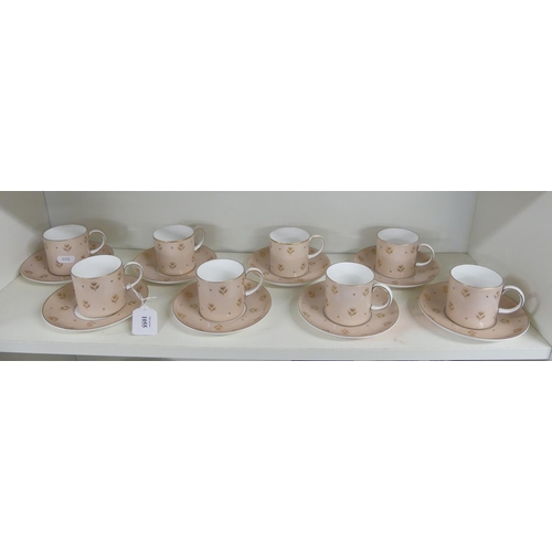 1055 - Eight Suzie Copper Coffee Cans & Saucers.