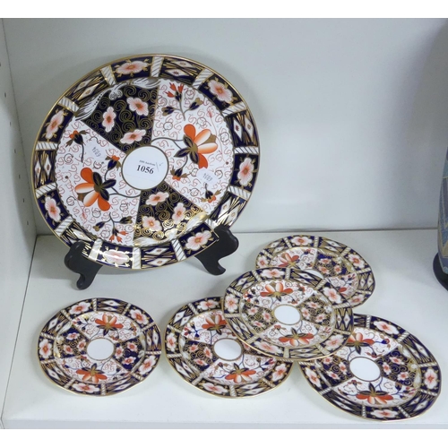 1056 - Royal Crown Derby Imari Pattern Plate & Four Similar Saucers.