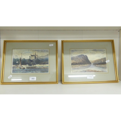 1062 - Pair of Framed Watercolours - River Landscapes.