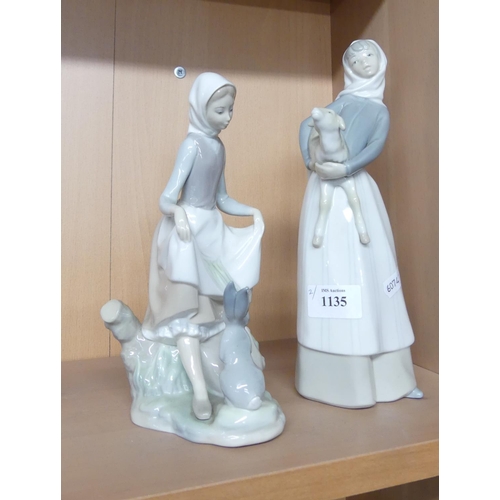 1135 - Two Lladro Porcelain Figures.