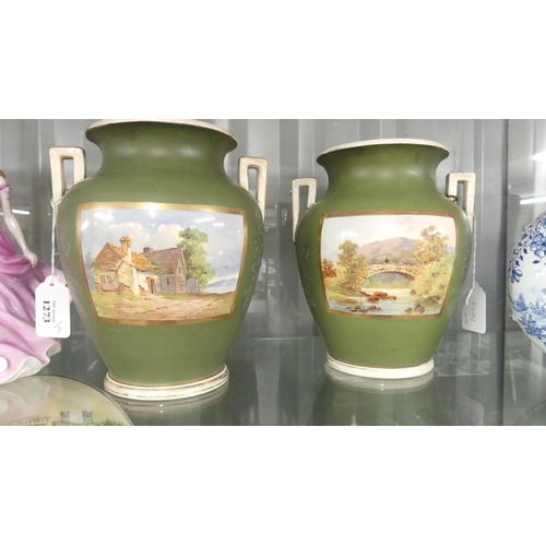 1273 - Rare Pair of Charles Barlow Pottery Vases 