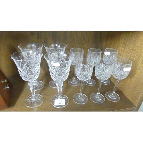 1597 - Facet Cut Wine Glasses (4 & 6)