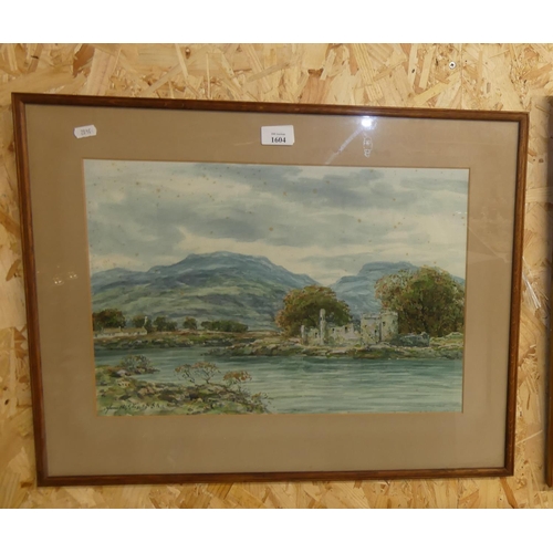 1604 - Framed Watercolour - Highland Loch Scene by Hamilton Glass RSA, approx 37 x 32cm.