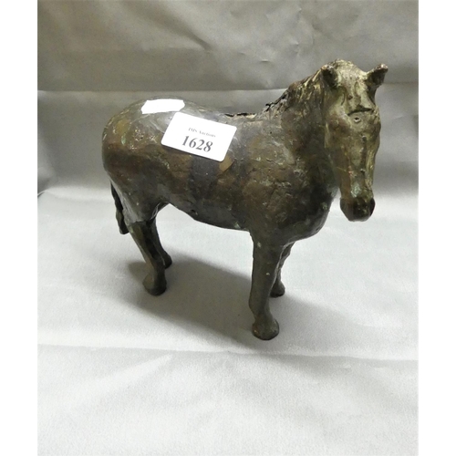 1628 - Bronze Pony, approx 17cm tall overall.