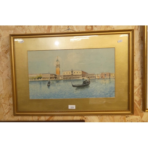 1639 - Framed Watercolour - Venice, approx 48 x 28cm.