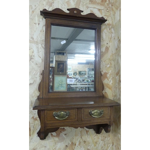 2001 - Edwardian Mahogany Wall Mounted Dressing Mirror.