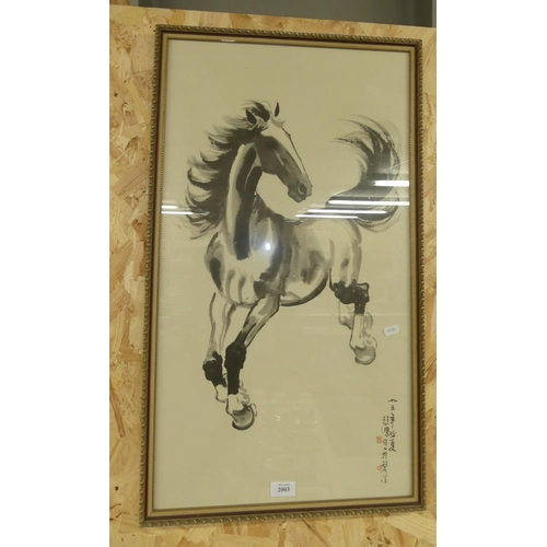 2003 - Chinese Print - Horse Study, approx 40 x 72cm.