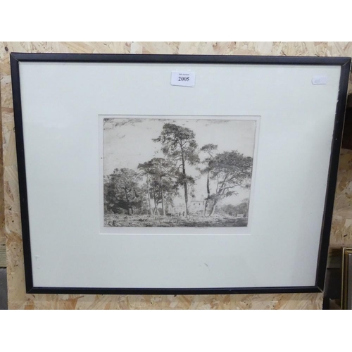 2005 - Framed Etching Entitled 