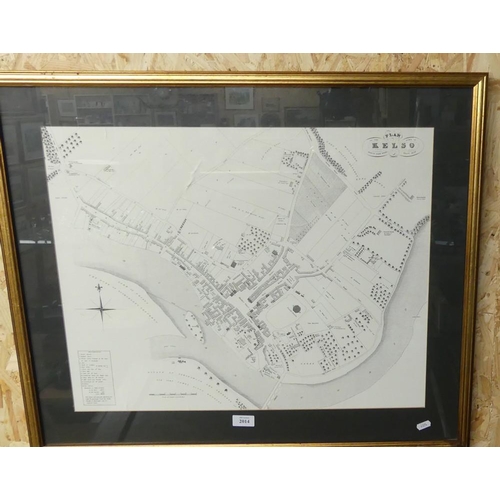 2014 - Framed Plan of Kelso 1825 (modern reproduction), 61 x 49cm.