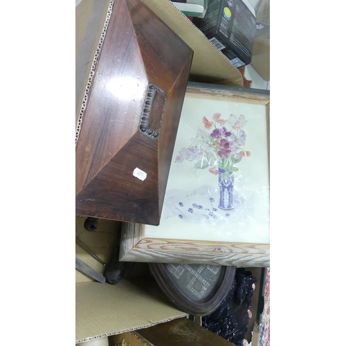 2081 - Box - Victorian Beadwork Teapot Stand, Rosewood Caddy, etc.