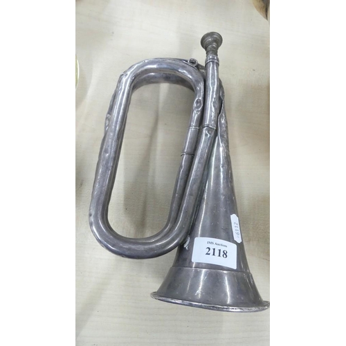 2118 - Vintage Plated Boosey & Hawkes Bugle (AF).