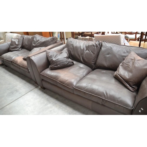 3038 - Matching Pair 2 Seat Leather Sofas