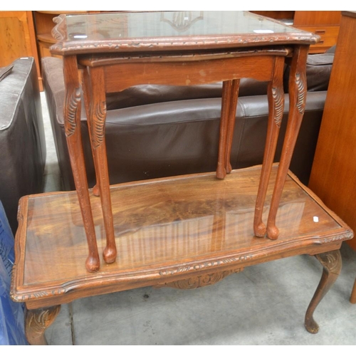 3061 - Mahogany Coffee Table and a Mahogany Nest of 2 Tables