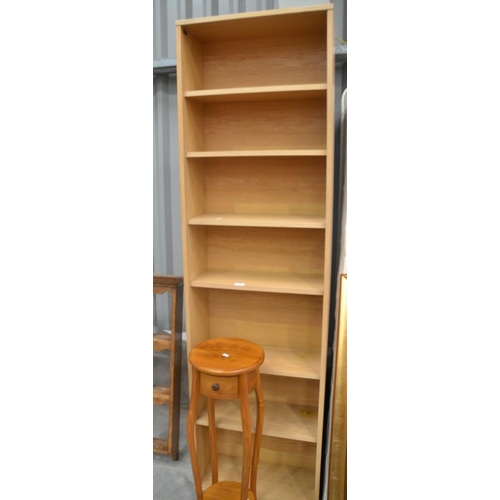 3074 - Ash Bookcase & Hardwood Occasional Table