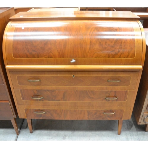 3078 - Teak Roll Top Desk