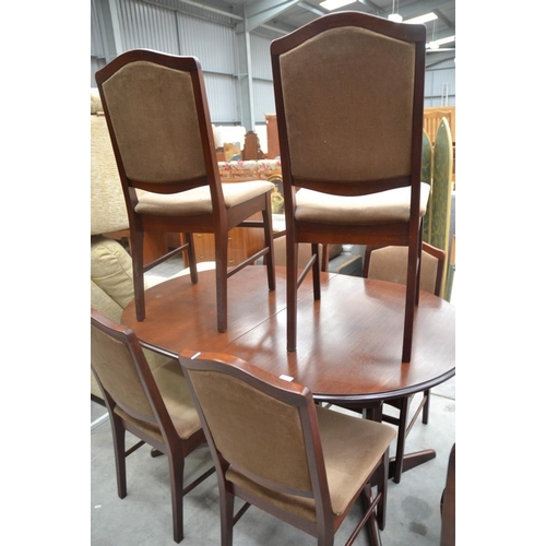 3082 - Mahogany Extending Dining Table & 6 Chairs