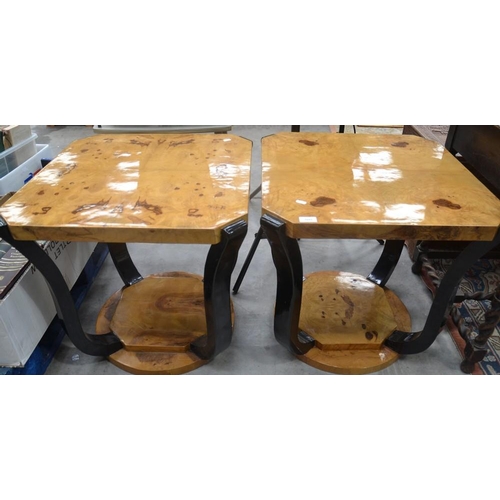 3091 - Pair Of Burr Effect Lamp Tables