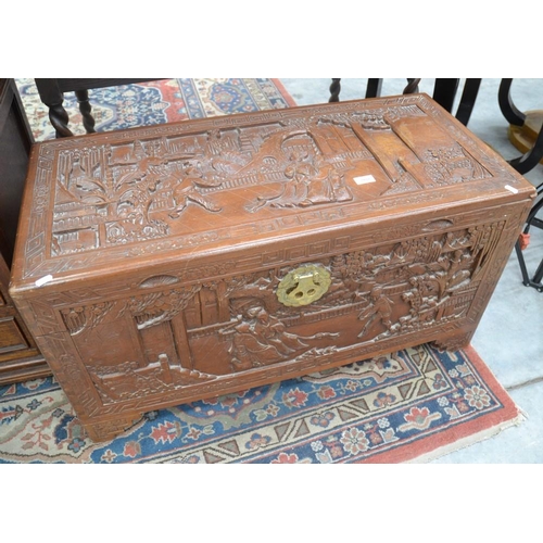 3094 - Carved Chinese Camphor Wood Trunk