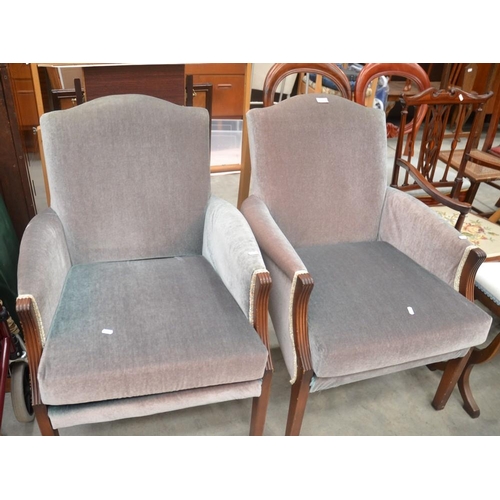 3100 - Pair Of Fabric Armchairs