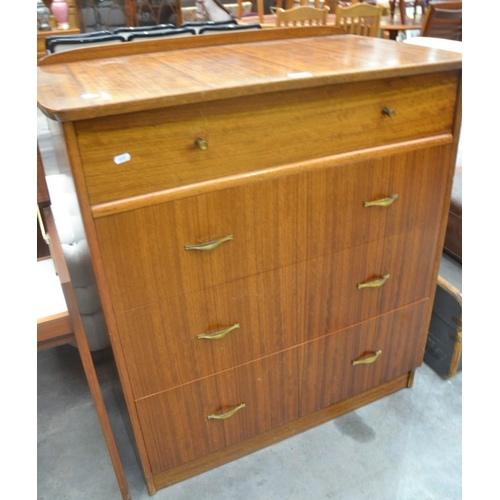 3117 - Teak 1970's 4 Drawer Chest