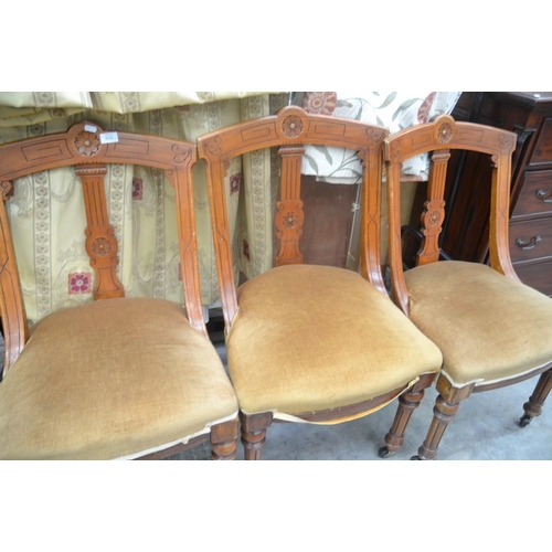 3131 - 3 Mahogany Victorian Dining Chairs